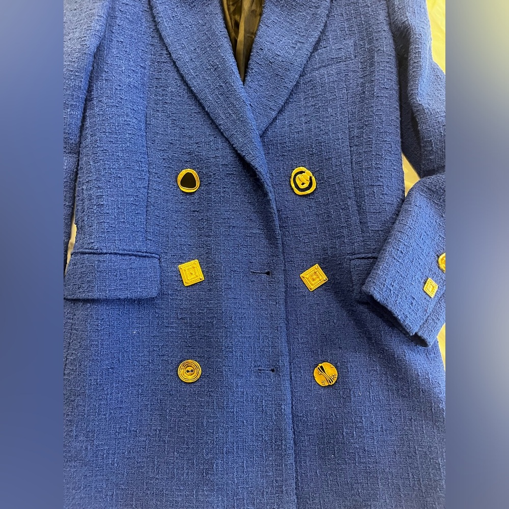 Zara brand new Women's Royal Blue Textured Blazer - Picture 7 of 7